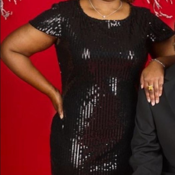 Ashley Stewart Dresses & Skirts - Beautiful Black Sequins Dress Size 12